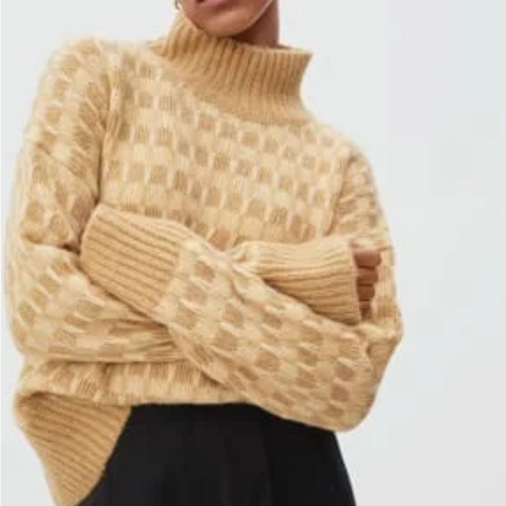 Everlane Cloud Checkered Turtleneck Sweater